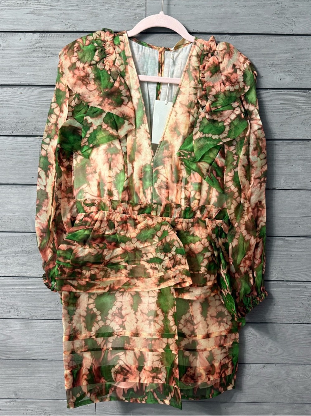NWT Ulla Johnson Adelaide Silk Ruffles Mini Dress Serpentine Sz 6 Spring Summer - Picture 11 of 16